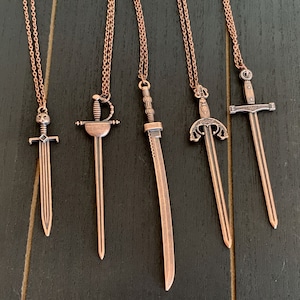 Copper Sword Necklace - Broadsword, Katana or Cutler