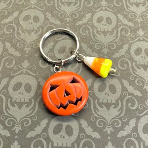 Halloween Keychain - Pumpkin and Candy Corn