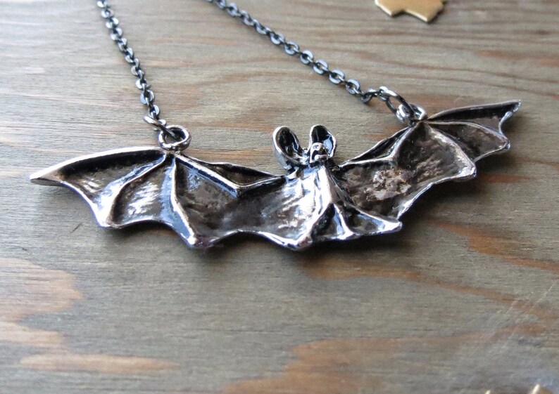 Lily Munster NecklaceSilver bat NecklaceChoose your Etsy