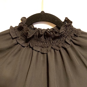 Sheer black ruffle neck blouse dark bohemian gothic top Vampire Victoriana