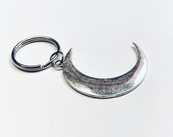 Moon Key ring-moon Keychain-Large moon-Moon Lover Gift-Crescent moon Keychain-silver moon-moon pendant-moon fob