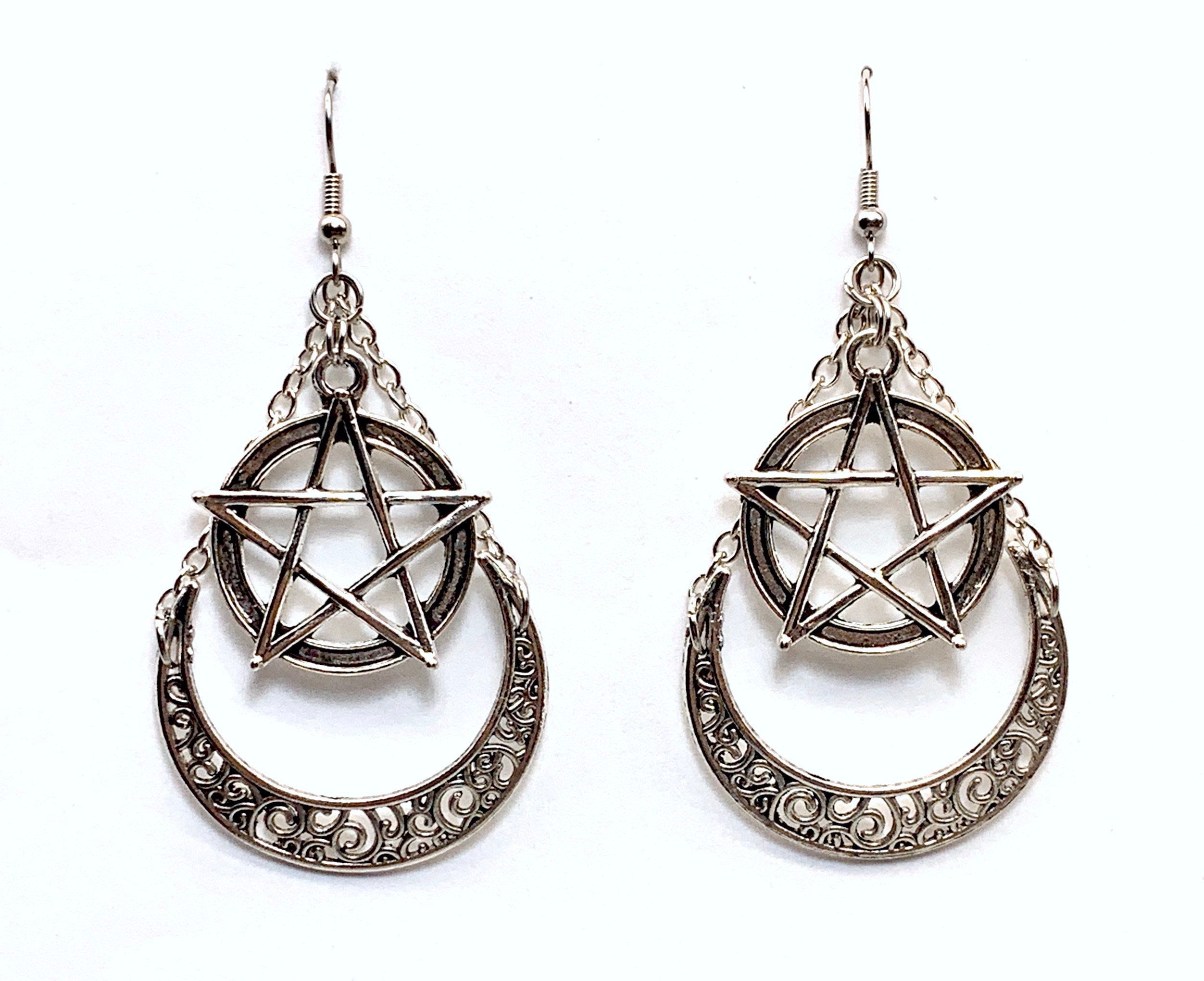 Pentagram Earrings - Etsy