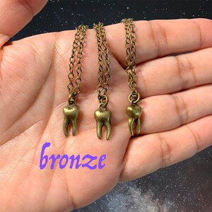 Silver Tooth Necklace or bronze tooth image 6