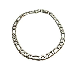 Silver Figaro chain bracelet 7 inches