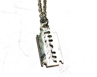 Razor Blade Necklace - silver