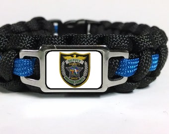 Thin Blue Line Brevard County Florida FL Sheriff's Office Deputy BCSO Paracord Survival Bracelet