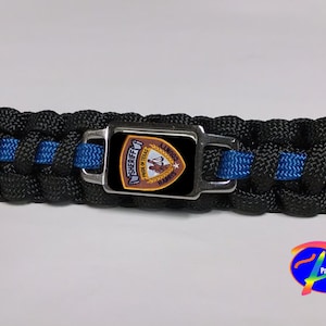 Thin Blue Line Harris County TX Texas Sheriffs Office Patch Badge/Star Paracord Survival Keychain