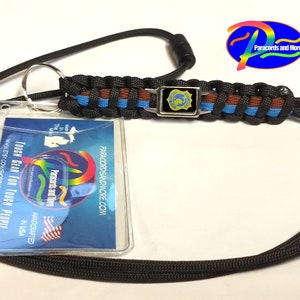 Thin Blue Line &quot;Sheriff&#39;s Edition&quot; Kalamazoo County Michigan MI Sheriff&#39;s Office KCSO Paracord Survival Lanyard