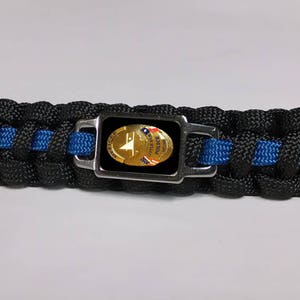Group Buy of 25 Thin Blue Line with your POLICE Sheriffs Department office Logo Paracord Survival Keychains Group Buy of 25