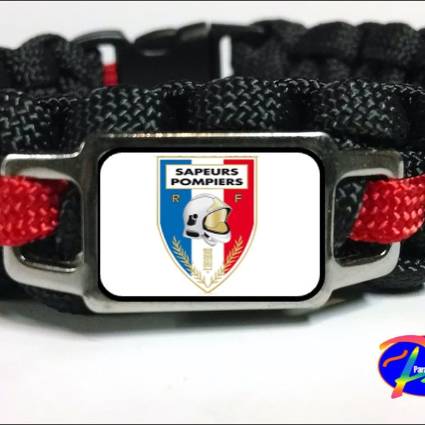 Thin Red Line French France firefighters Sapieur Pompiers Fire Service Europe EU Paracord Survival Bracelet Keychain Lanyard and Sets