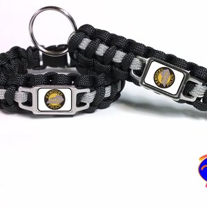 Thin Gray Grey Line Kentucky KY State Police Highway Patrol Trooper Patch Paracord Survival Bracelet Key Chain Combo Set