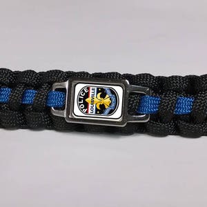 Thin Blue Line Louisville KY Metropolitan Police Department LMPD Patch Badge Paracord Survival Key Chain