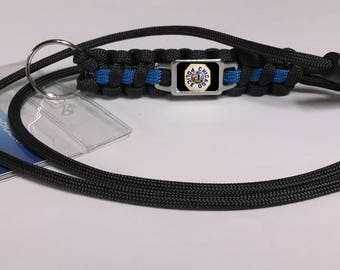 Thin Blue Line Chicago IL Illinois Police Department CPD Patch Paracord Survival Lanyard