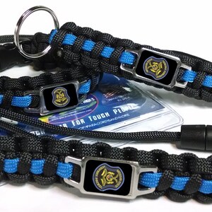 Thin Blue Line Gifts for Missouri MO State Highway Patrol Trooper MSP MHP Patch Paracord Survival Bracelet Keychain Lanyard Triple Set