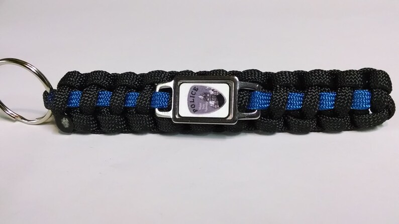 Thin Blue Line Wayne State University Police Department WSPD Patch K9 Subdued Logo Paracord Survival Key Chain image 3