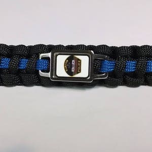 Thin Blue Line Burton MI Michigan Police Department BPD Patch Badge Paracord Survival Key Chain