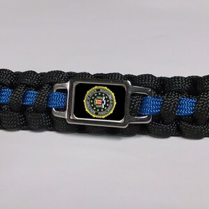 Thin Blue Line Department of Justice Federal Bureau of Investigation FBI Paracord Survival Key Chain