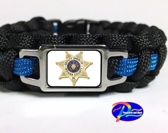 Sheriff's Dept * Tan Paracord Bracelet Brown LaPorte Co Indiana 