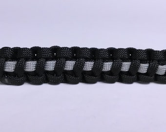 Thin Silver Line Corrections Correctional Officer Paracord Survival Key Chain Fob
