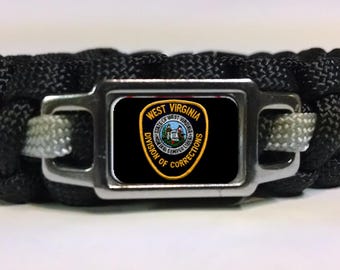 Thin Silver Line West Virginia Department of Corrections WVDOC Patch Paracord Survival Bracelet