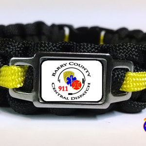 Thin Yellow Line Barry County MI Central Dispatch Gifts for Dispatchers Call Takers Paracord Survival Bracelet Keychain Lanyard and Sets