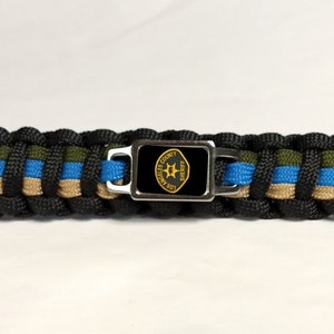 Thin Blue Line Los Angeles County California CA Sheriff&#39;s Office LACSO Patch Badge Star Paracord Survival Key Chain