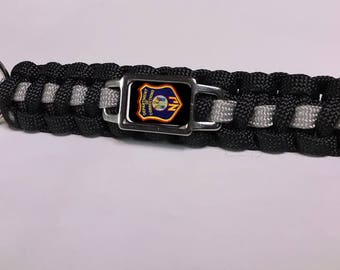 Thin Silver Line New Jersey Department of Corrections NJDOC Patch Paracord Survival Key Chain