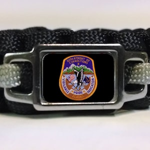 Thin Silver Line Alaska Department of Corrections ADOC Patch Paracord Survival Bracelet