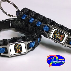 Thin Blue Line Fayette County Alabama AL Sheriff&#39;s Office FCSO Paracord Survival Bracelet Keychain Combo Set