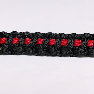 Thin Red Line  Firefighter Paracord Survival Key Chain