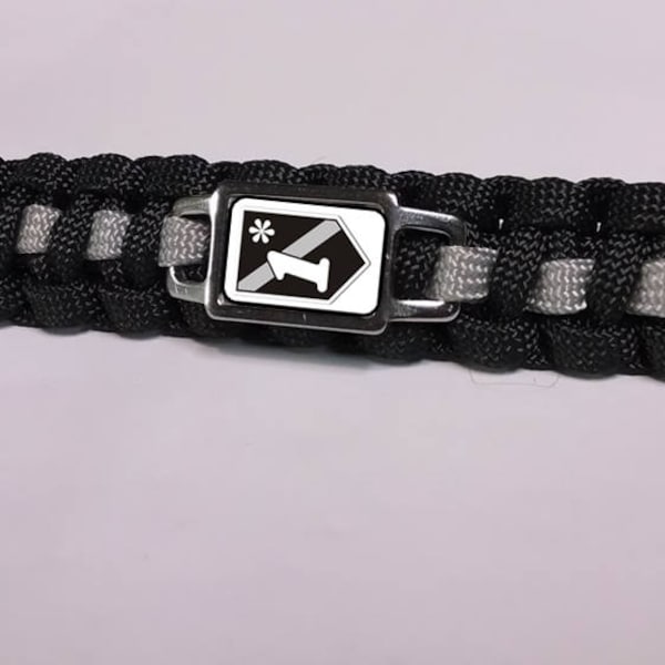 Thin Silver Line 1 asterisk One Ass to Risk Shield Paracord Survival Key Chain