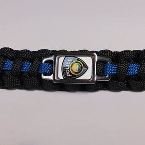 Thin Blue Line Dewitt MI Michigan Police Department DPD Patch Paracord Survival Key Chain