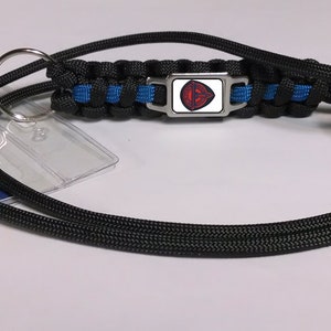 Thin Blue Line Nebraska NE State Highway Patrol Police Trooper Patch Paracord Survival Lanyard