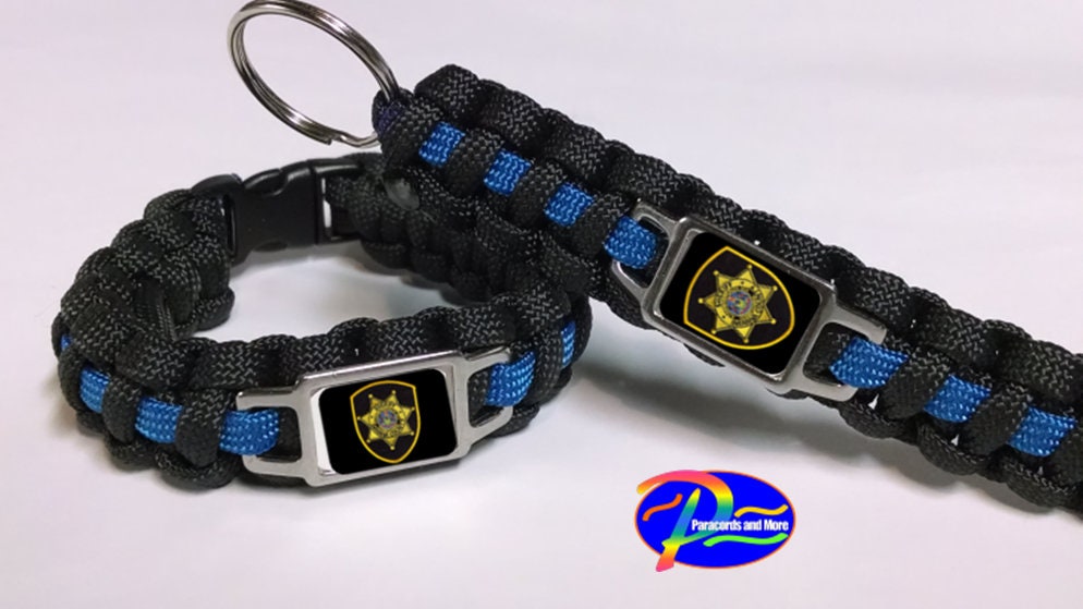 Sheriff's Dept * Paracord Bracelet Thin Blue Line Lake Co Indiana Sheriff's Dept * Paracord Bracelet Thin Blue Line Lake Co Indiana