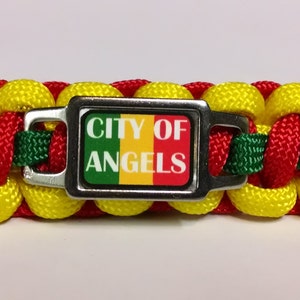 Los Angeles City of Angels Red Green Yello Paracord Survival Key Chain