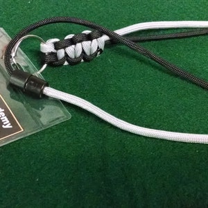 Black and Silver Paracord Survival Lanyard Key Chain