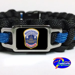 Thin Blue Line Washington DC District of Columbia Metropolitan Department Police officer MPD Patch Paracord Survival Bracelet