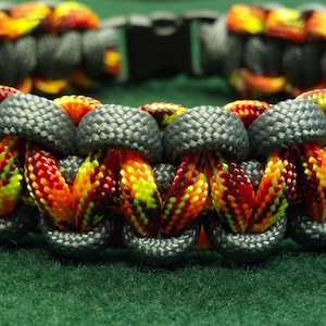 Fire and Smoke colored Paracord Survival Bracelet