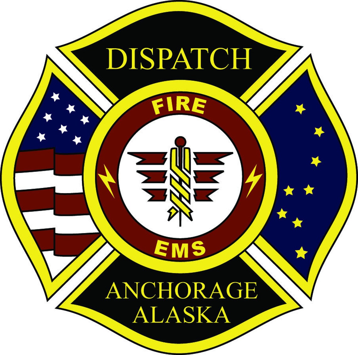 Thin Yellow Line Anchorage AK Fire EMS Dispatch Gifts for Etsy