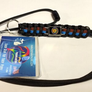 Thin Blue Line Florida FL State Highway Patrol Trooper Patch Badge Paracord Survival Lanyard