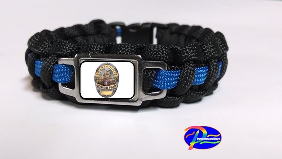 Thin Blue Line Survival Paracord Bracelet 8