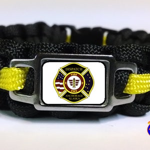 Thin Yellow Line Anchorage AK Fire EMS Dispatch Gifts for Dispatchers Call Takers Paracord Survival Bracelet Keychain Lanyard and Sets