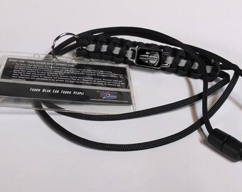 Thin Silver Line Corrections Punisher Skull Paracord Survival Lanyard