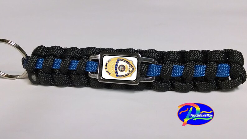 Thin Blue Line Maple Grove PD Minnesota MN Police Department MGPD Patrol Patch Paracord Survival Keychain