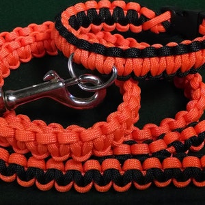 Cobra Weave Paracord Survival Dog Collar Leash Combo