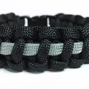 Thin Silver Line Corrections Correctional officer Paracord Survival Bracelet