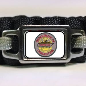 Thin Silver Line Tennessee Department of Corrections TDOC Patch Paracord Survival Bracelet
