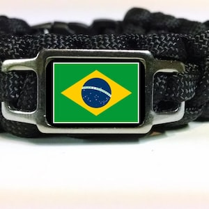 Brazil Portguese A Auriverde Ordem e Progresso South America Paracord Survival Bracelet