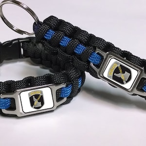 シンブルーライン アイダホ州 ID 州ハイウェイパトロール 警官 ISP 部門 パッチ バッジ パラコード サバイバル ブレスレット キーチェーン コンボ セット