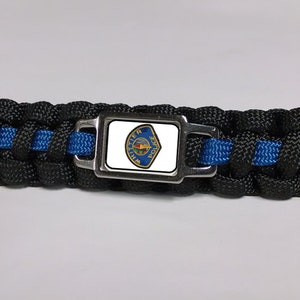 Thin Blue Line Whittier Department of  Police PD WPD Patch Paracord Survival Key Chain